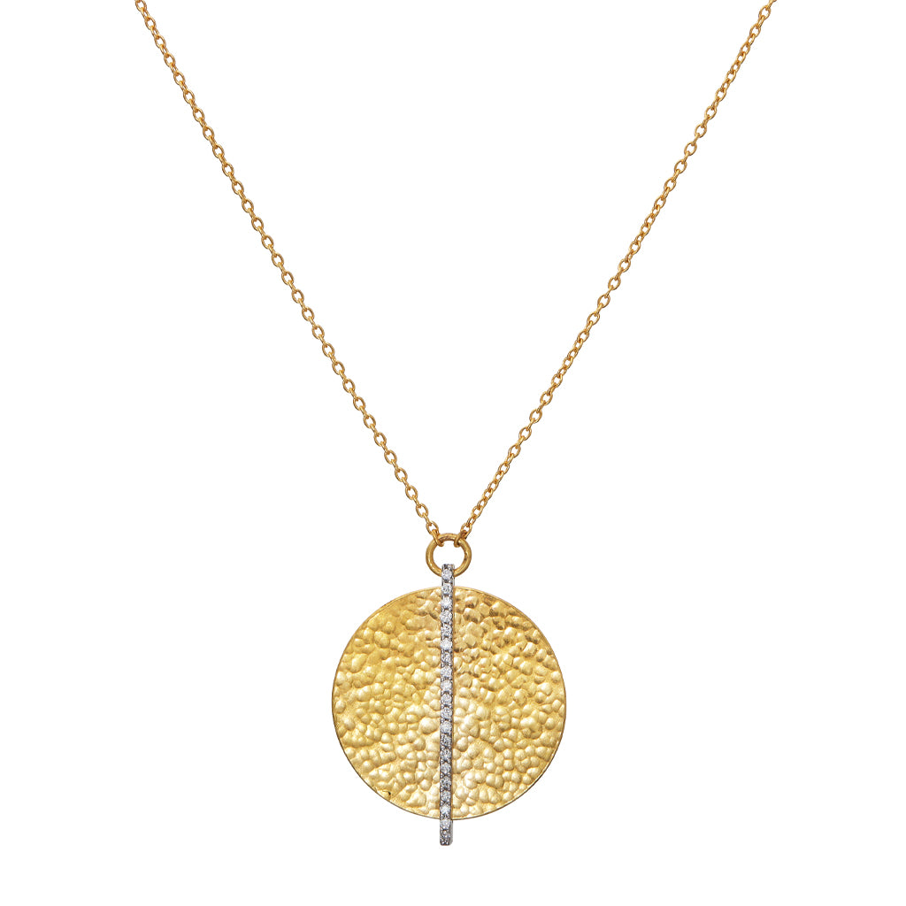 Hammered Disc Necklace