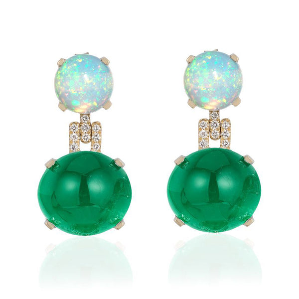 Emerald and Opal Earring