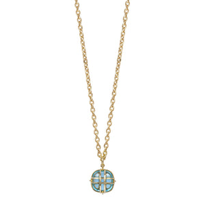 Blue Topaz Cage Necklace