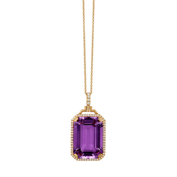 Amethyst and Diamond Pendant