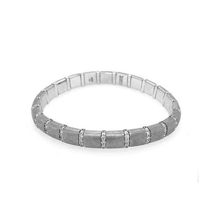 White Gold Matte Stretch Bracelet