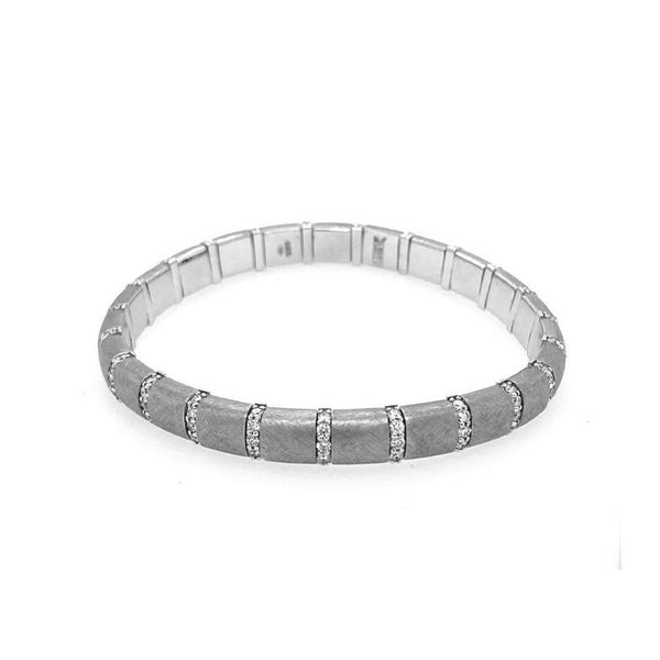 White Gold Matte Stretch Bracelet