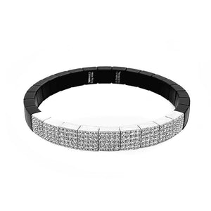 Black and Diamond Ceramic Stretch Bracelet