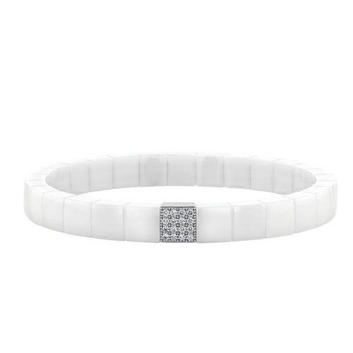 White Ceramic Stretch Bracelet