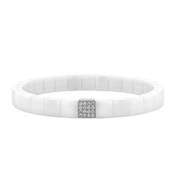 White Ceramic Stretch Bracelet