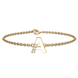 Enamel and Diamond Initial Bracelet