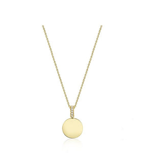 Diamond & Gold Disc Necklace