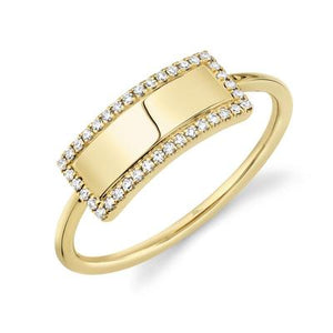 Bar Ring with Diamonds