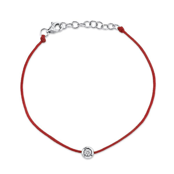 Red Cord Diamond Bezel Bracelet