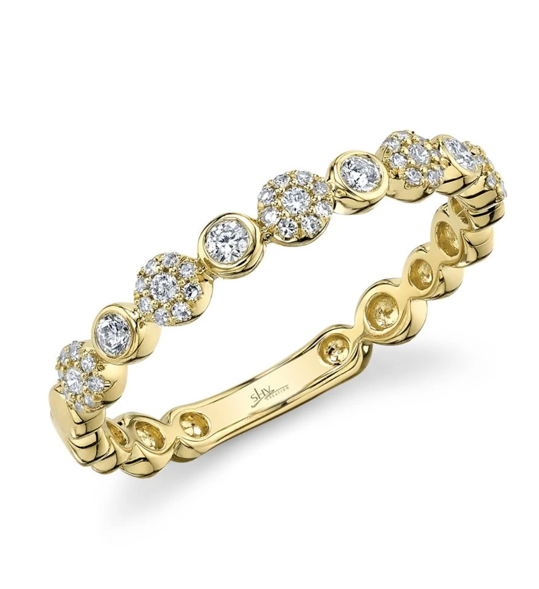 Diamond Bezel and Cluster Band