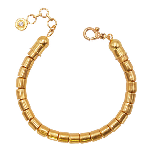 Hammered Gold Tubular Bracelet