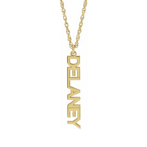 Block nameplate necklace