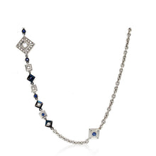 Blue Rhodium Diamond and Sapphire Necklace