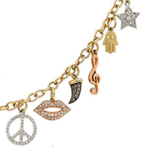 Gold and Diamond Multi-Charm Necklace