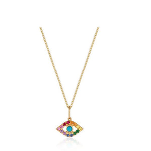 Rainbow Evil Eye Necklace