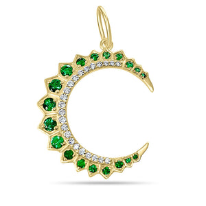 Emerald Crescent Moon Charm