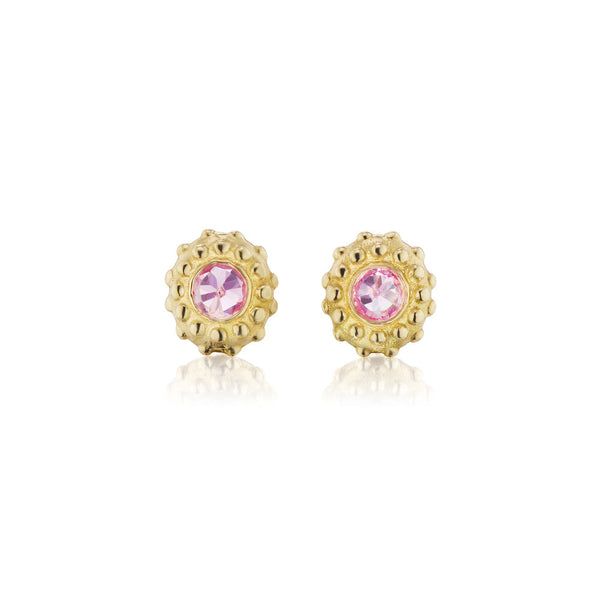 Pink Sapphire Stud Earrings