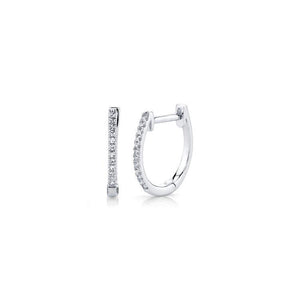 White Gold Mini Huggie Earrings