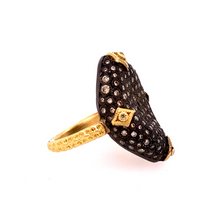 Bean Shape Pave Diamond Ring