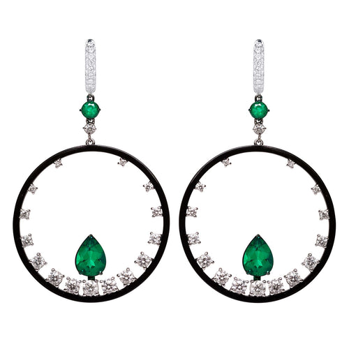 Emerald and Diamond Earrings