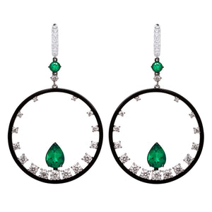 Emerald and Diamond Earrings