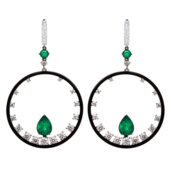 Emerald and Diamond Earrings