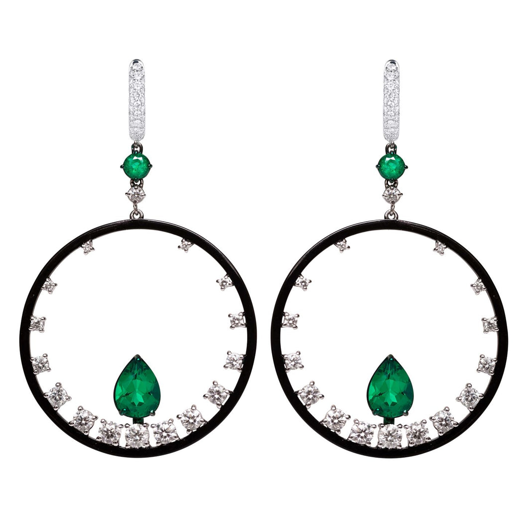 Emerald and Diamond Earrings