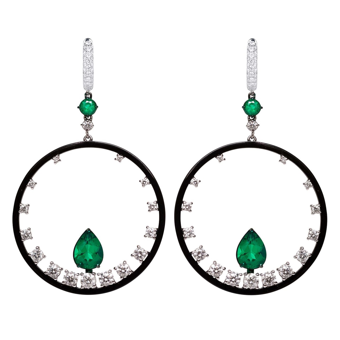 Emerald and Diamond Earrings