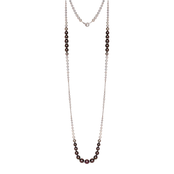 Tahitian and Akoya Pearls and Diamond Necklace