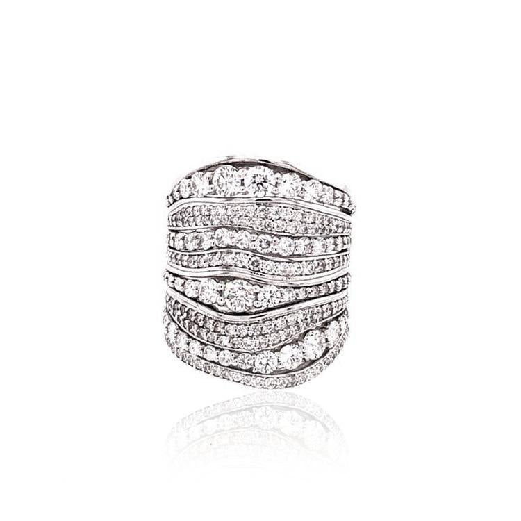 Arched Multi-Band Diamond Ring