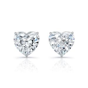 platinum diamond heart earrings