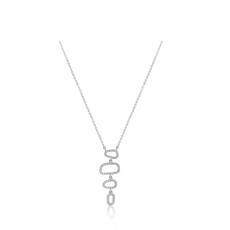 Organic Shaped Diamond Outline Necklace