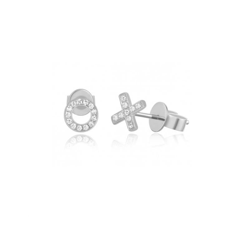 Hug and Kiss Diamond Stud Earrings