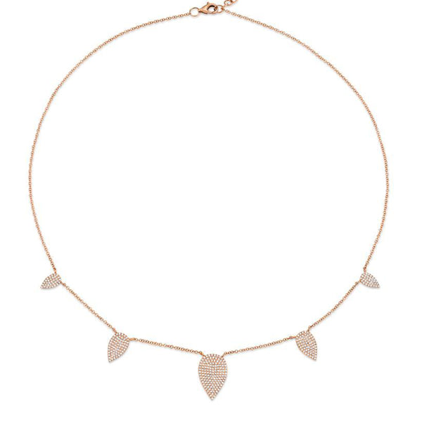 Pave Diamond Leaf Necklace