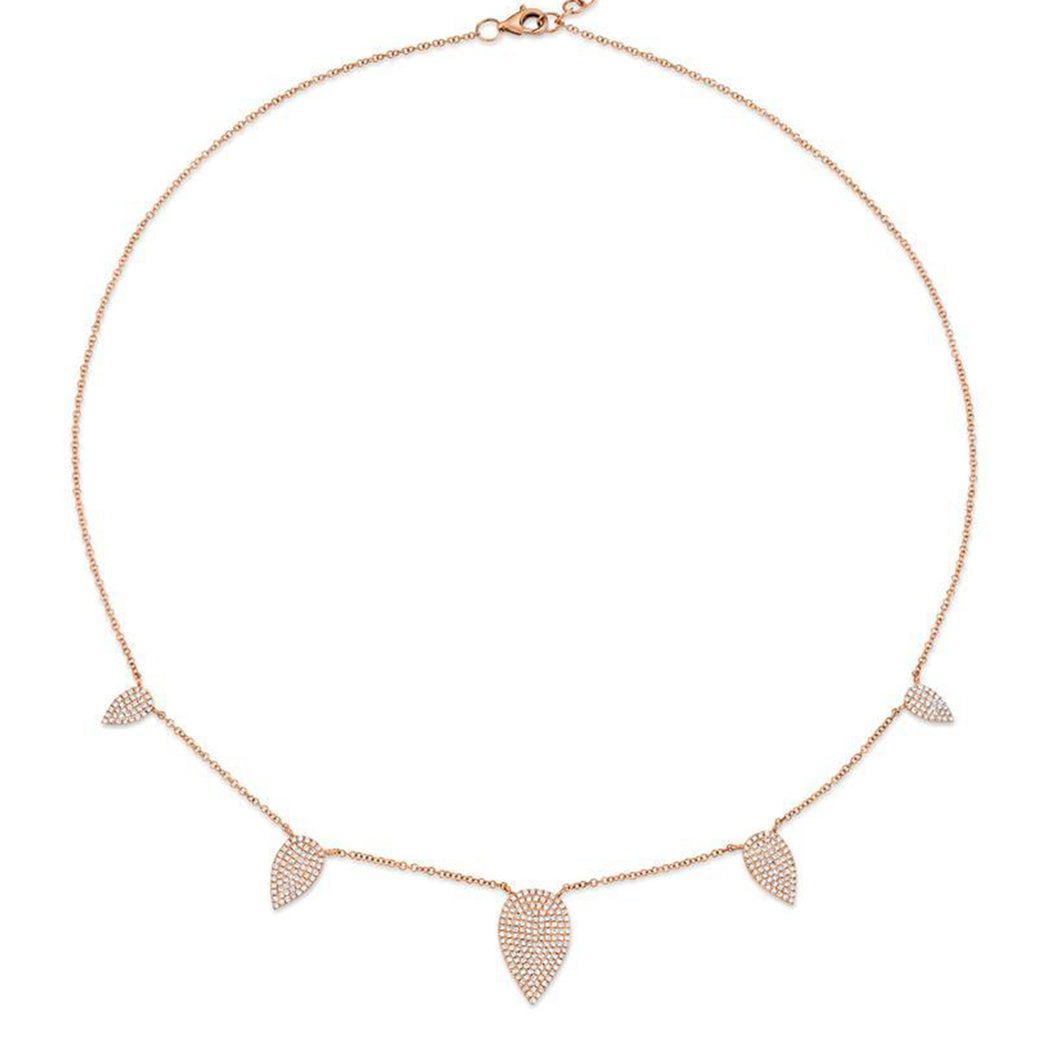 Pave Diamond Leaf Necklace