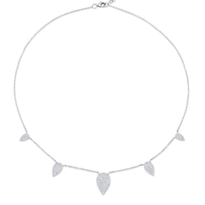 Pave Diamond Leaf Necklace