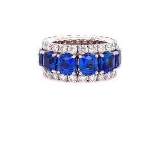 Wide Flexible Diamond and Sapphire band