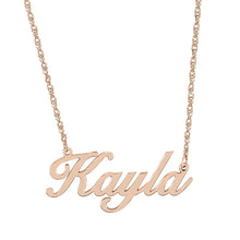 Script nameplate necklace