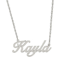 Script nameplate necklace