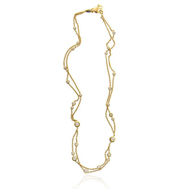 2 Row Diamond By the Yard Necklace