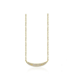 Pave Diamond Crescent Necklace
