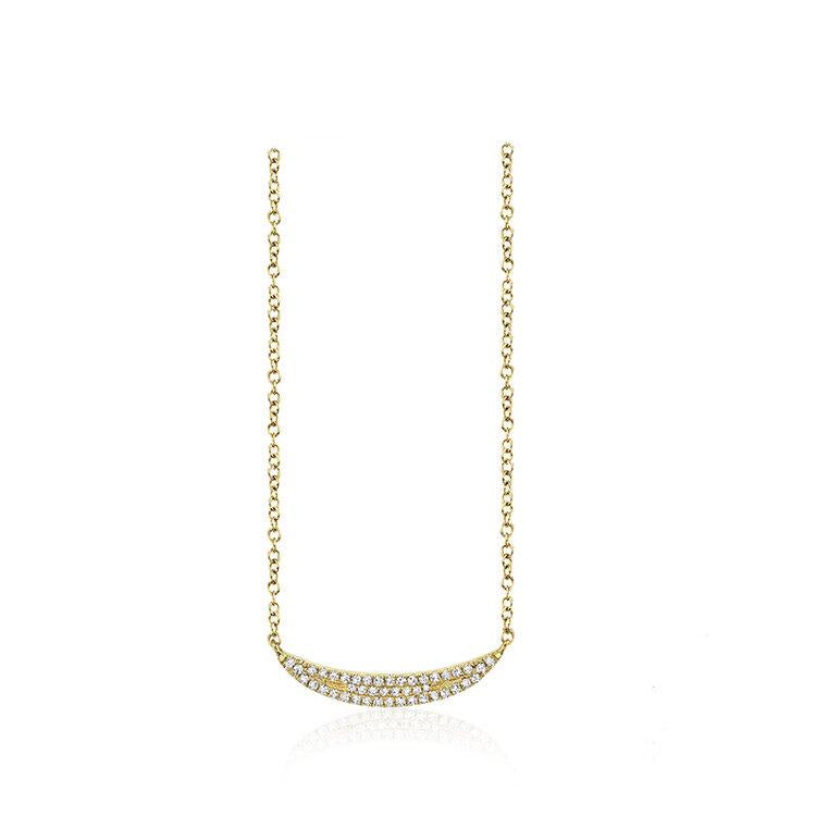 Pave Diamond Crescent Necklace